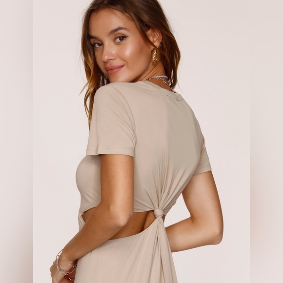 NEW with tags Heartloom Bosca Cutout Slid Midi Dress Tan Taupe SOLD OUT SIZE ๐ - Picture 6 of 11
